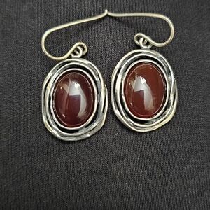 Vintage Israeli Israel sterling Silver Dangle Earrings.